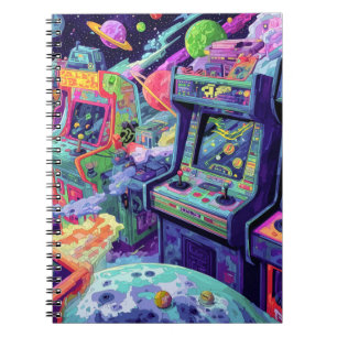 Cuaderno Máquinas Retro de Arcade en el Espacio