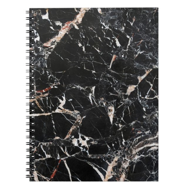 Cuaderno Mar abstracto de fondo natural de piedra de mármol (Frente)