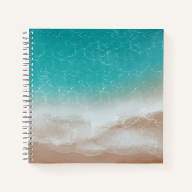 Cuaderno Mar y Playa desde Arriba Arte Abstracto Cool (Anverso)