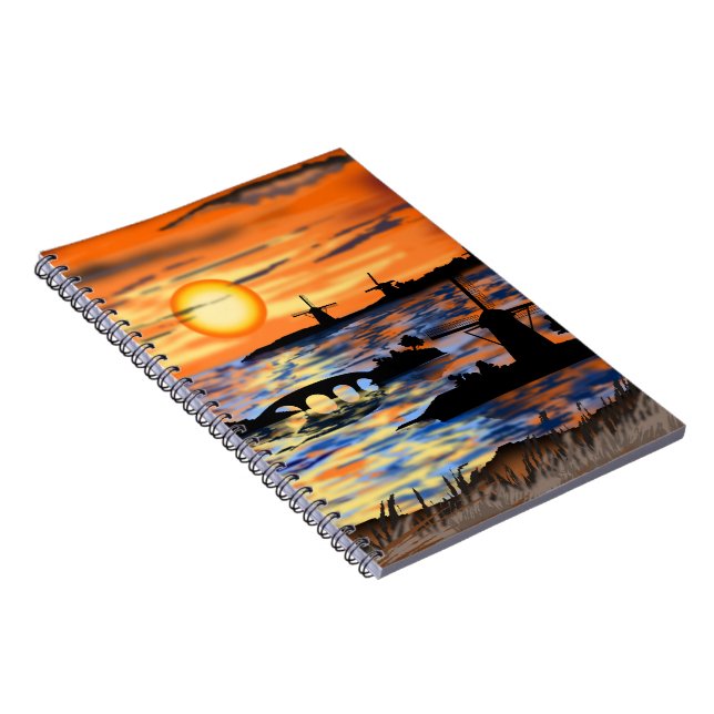 Cuaderno Maravilla Sea Sunrise Paisaje Holandés (Lado Derecho)