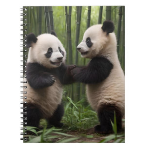 Cuaderno Maravillas caprichosas: Los bebés pandas juegan en