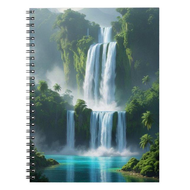 Cuaderno maravillosa cascada de paisaje (Frente)