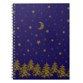 Cuaderno Maravilloso árbol de Navidad, luna, estrellas