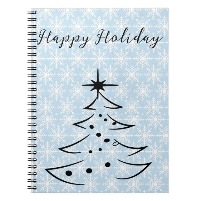 Cuaderno Maravilloso, Blue Flakes, Árbol de Navidad (Frente)