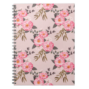 Cuaderno Maravilloso patrón en flores de jardín. Flora