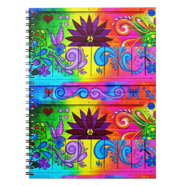 cuaderno maravilloso psicodélico del hippie (Frente)