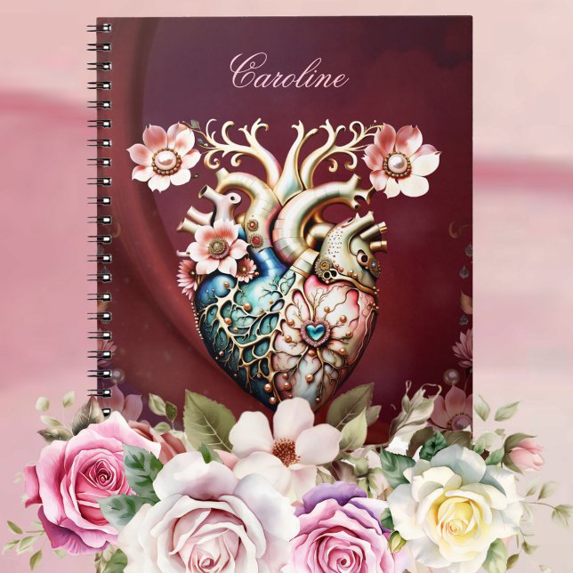 Cuaderno Maravilloso y elegante corazón noble. (Heart)