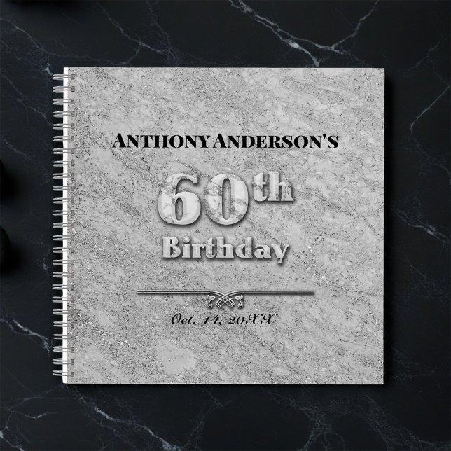 Cuaderno Marble 60th Birthday Party Guest Book (Subido por el creador)