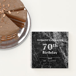 Cuaderno Marble 70th Birthday Party Guest Book