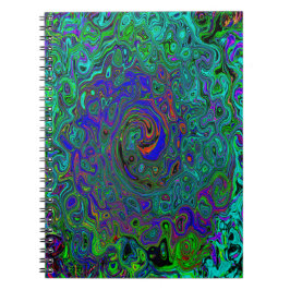 Cuaderno Marble azul y acuamarina Resumen Swirte retro