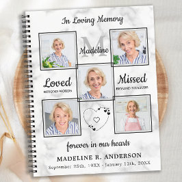 Cuaderno Marble Collage de fotos Presupuesto Funeral GuestB