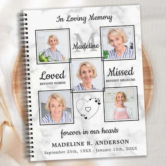 Cuaderno Marble Collage de fotos Presupuesto Funeral GuestB (Subido por el creador)
