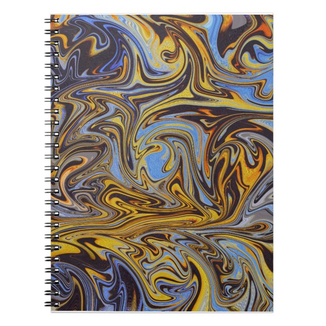 Cuaderno Marble Forms – Blue & Gold Artistic Notebook (Frente)