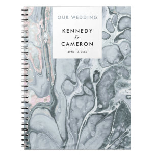 Cuaderno Marble Minimalista rosa pizarra azul y Rubor