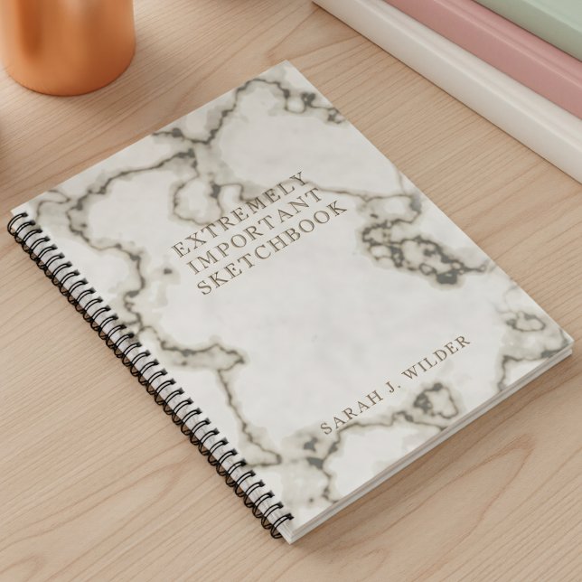 Cuaderno Marble personalizado extremadamente importante (Elevate your home office or creative space with this beautiful and 'extremely important' notebook)