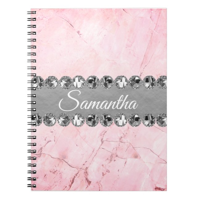 Cuaderno Marble rosa Diamond Bling (Frente)