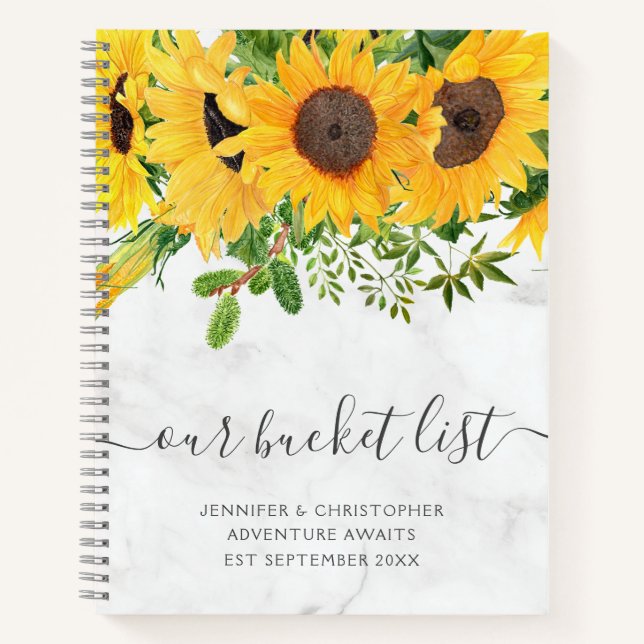 Cuaderno Marble Sunflower Our Bucket List Pareja (Anverso)