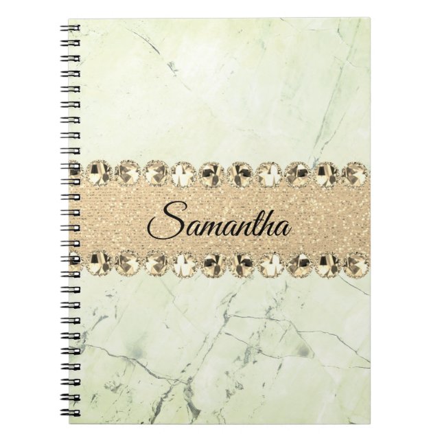 Cuaderno Marble verde Diamond Bling (Frente)