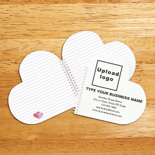 Cuaderno Marca comercial en espiral de forma de corazón bla