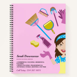 Cuaderno Marca de Dibujos Animados Señora Rosa Púrpura de L