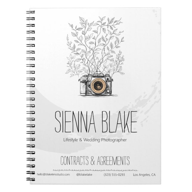 Cuaderno Marca de estudio de fotógrafo en espiral (Frente)