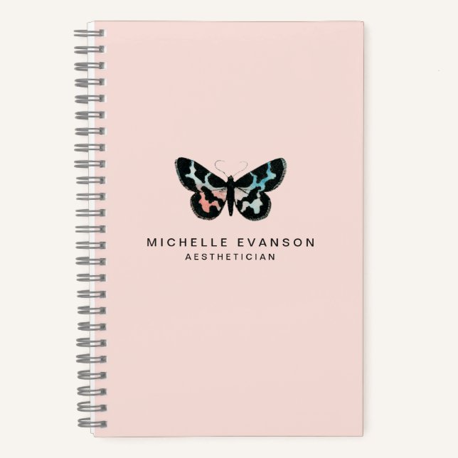Cuaderno Marca de mariposa acuarela Bonito rosa Rubor (Anverso)