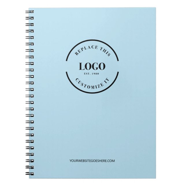 Cuaderno Marca de Personalizado Minimalista AZUL simple (Frente)