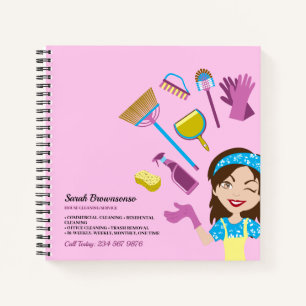 Cuaderno Marca de Señora de la Limpieza Rosa Púrpura para L