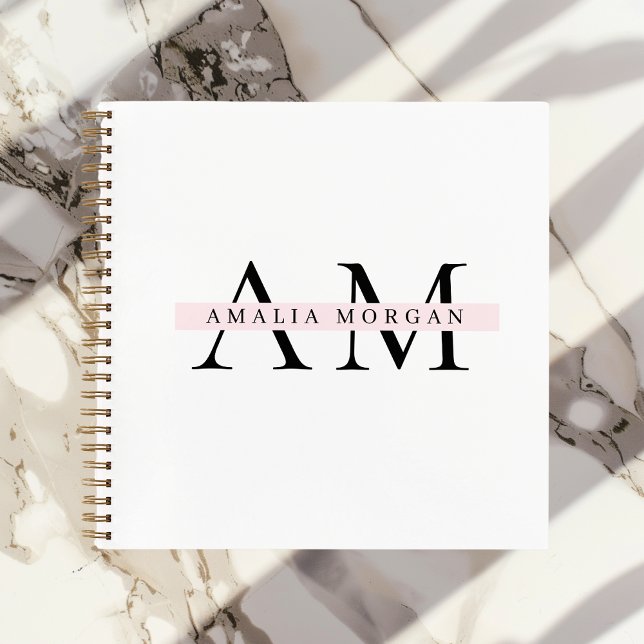 Cuaderno "Marca inicial y nombre rosado mínimo para el Past (Subido por el creador)