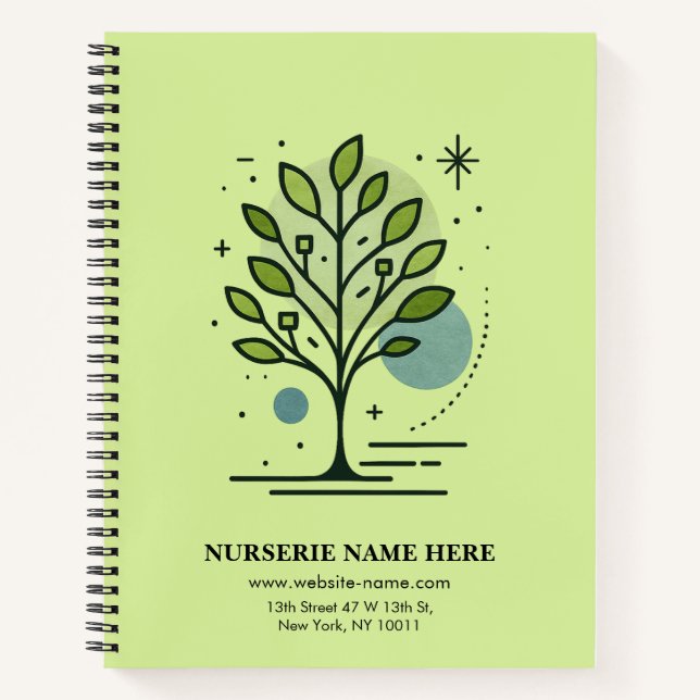 Cuaderno Marca personalizada de vivero Greenleaf (Anverso)