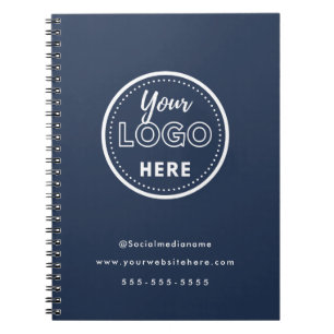 Cuaderno Marca Profesional Minimalista Logo Azul Marino