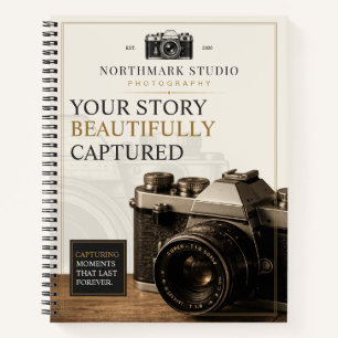 Cuaderno Marcas de fotografía vintage, cámara elegante