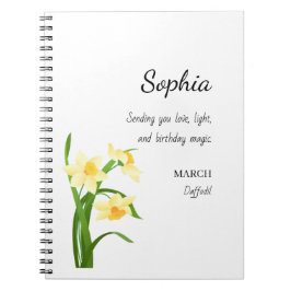 Cuaderno March Daffodil Personalized Birthday