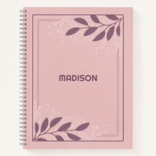 Cuaderno Marco de borde de nombre personalizado