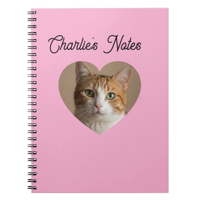 Cuaderno Marco de corazón de gato de mascota personalizado  (Frente)