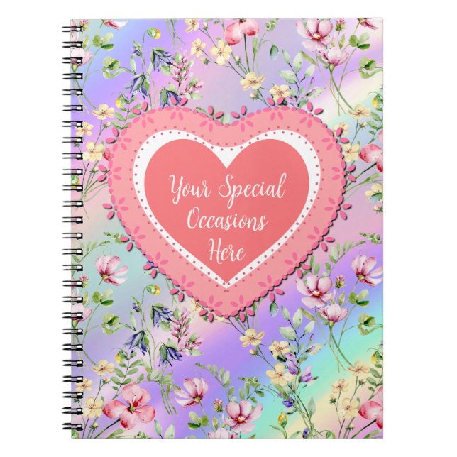 Cuaderno Marco de Corazón Floral Elegante: para todas las o (Frente)