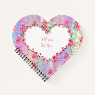Cuaderno Marco de Corazón Floral Elegante: para todas las o