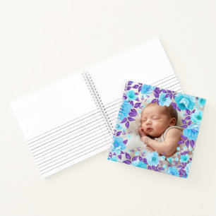 Cuaderno Marco de flores y hojas vintage - Cuadrado 4 + tex