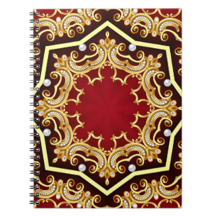 Cuaderno Marco de fondo de ilustracion con perla y dorado