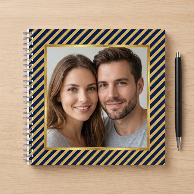 Cuaderno Marco de foto de franja diagonal en azul marino y  (Subido por el creador)