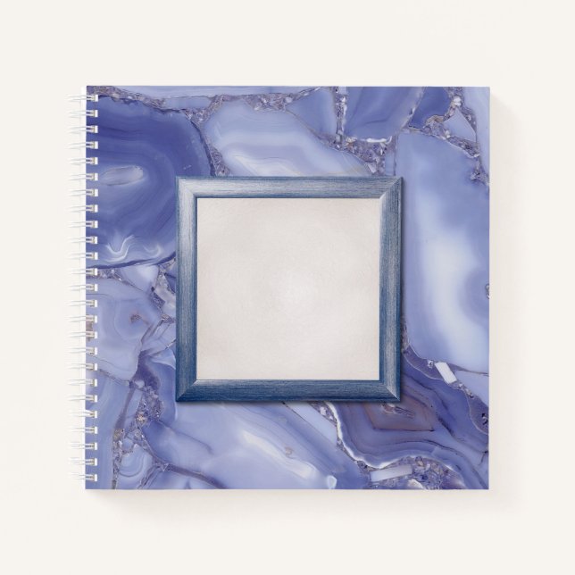 Cuaderno Marco de mármol azul moderno (Anverso)
