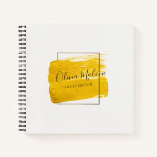 Cuaderno Marco de pintura de acuarela dorada moderna
