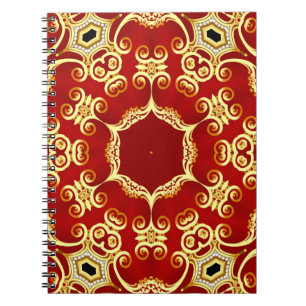 Cuaderno Marco decorativo de ilustracion con tipo de oro de