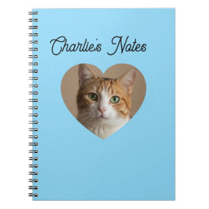 Cuaderno Marco divertido de corazón de gato para volver al