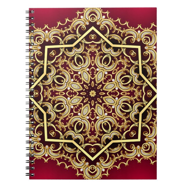 Cuaderno Marco elegante: perla y oro. (Frente)