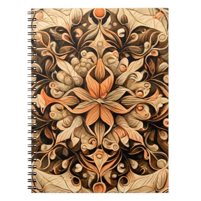 Cuaderno Marco estético de decoración beige-marrón naranja (Frente)