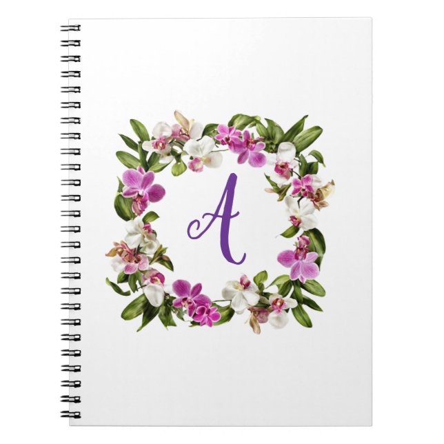CUADERNO MARCO FLORAL DE ORQUÍDEA (Frente)