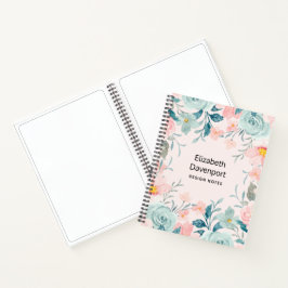 Cuaderno Marco floral rosa y verde