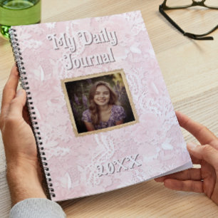 Cuaderno Marco fotográfico rosa de malla de encaje vintage