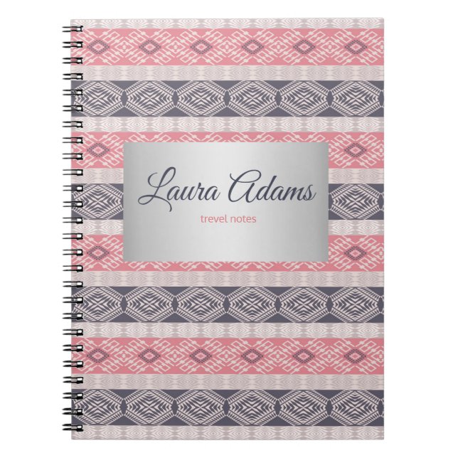 Cuaderno Marco geométrico de la plata del modelo del estilo (Frente)